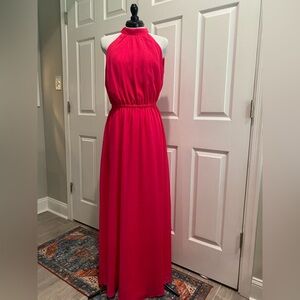NWT Elegant Pink Halter Maxi Dress